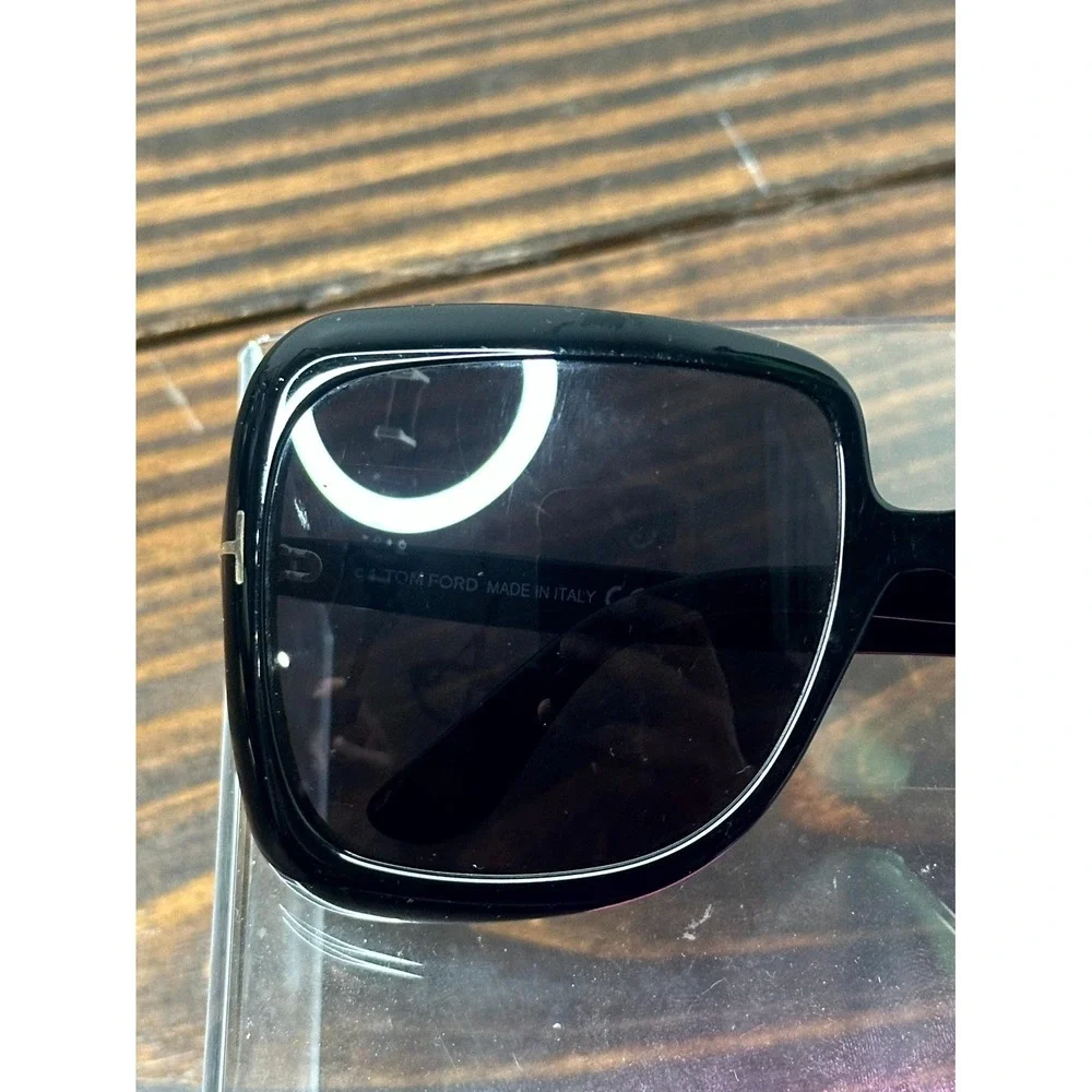 Tom Ford Lorelai TF1156 ECO 01A Womens Polished Black Sunglasses Square Full Rim